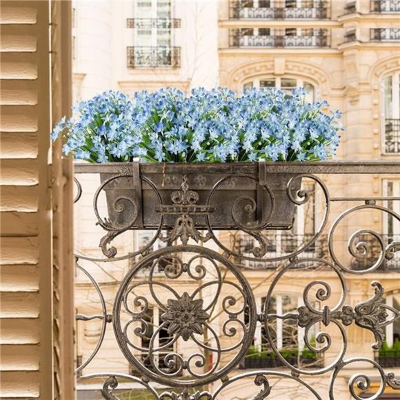 8 Bundles Artificial Daffodils Flowers, Fake Artificial Greenery (Blue) - Picture 7 of 7